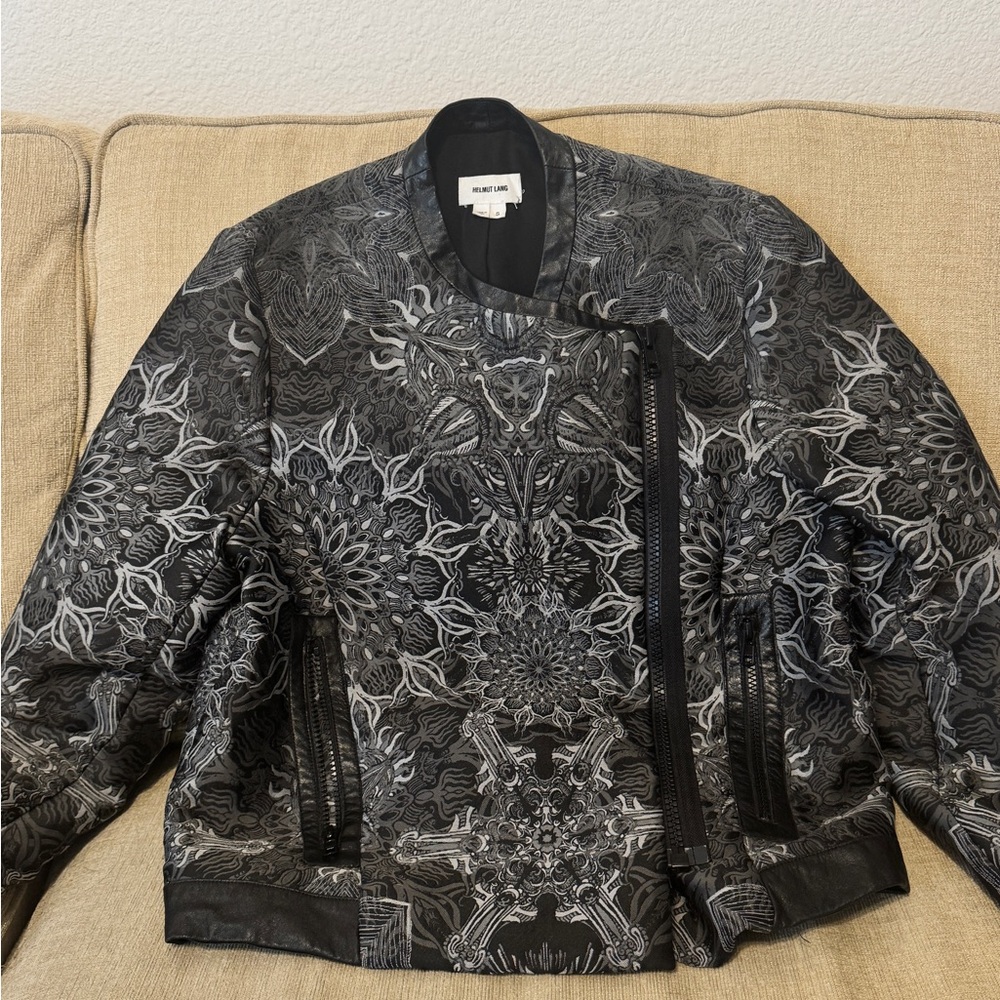 Helmut Lang Black and Gray Patterned Jacket